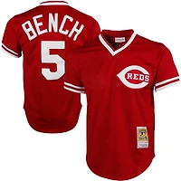 Mitchell  Ness Johnny Bench Cincinnati s 1983 Authentic Cooperstown Collection Mesh Batting Practice Jersey