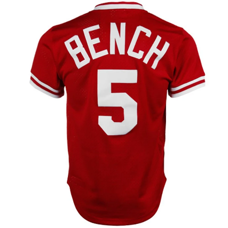 Mitchell  Ness Johnny Bench Cincinnati s 1983 Authentic Cooperstown Collection Mesh Batting Practice Jersey