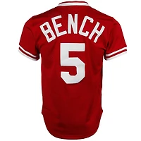 Mitchell  Ness Johnny Bench Cincinnati s 1983 Authentic Cooperstown Collection Mesh Batting Practice Jersey