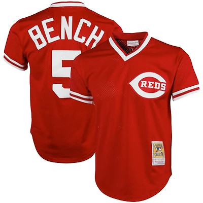 Mitchell Ness Johnny Bench Cincinnati s Cooperstown Collection Big Tall Mesh Batting Practice Jersey
