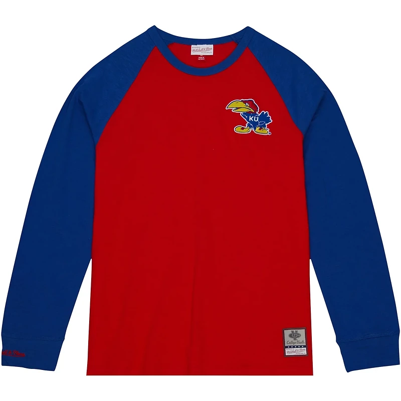 Mitchell  Ness Kansas Jayhawks Legendary Slub Raglan Long Sleeve T-Shirt