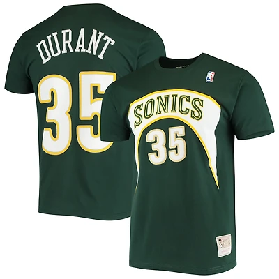 Mitchell  Ness Kevin Durant Seattle SuperSonics Hardwood Classics Stitch Name Number T-Shirt