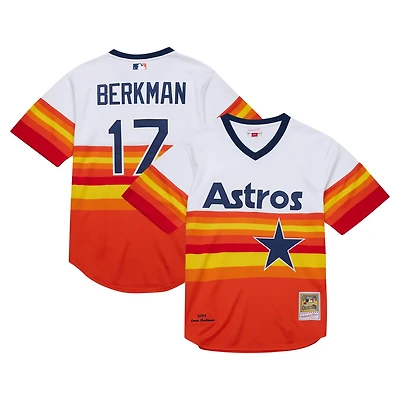 Mitchell  Ness Lance Berkman Houston Astros 2004 Cooperstown Collection Authentic Throwback Jersey