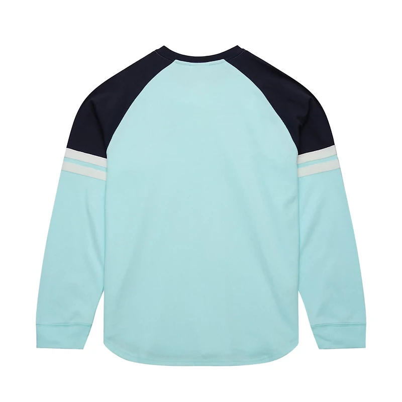 Mitchell  Ness Light Seattle Kraken Thermal Henley Long Sleeve T-Shirt