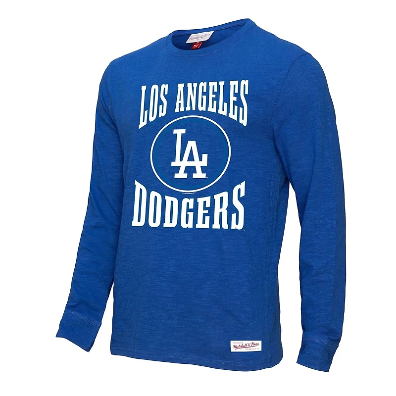 Mitchell  Ness Los Angeles Dodgers Arched Logo Slub Long Sleeve T-Shirt