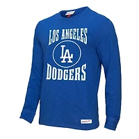 Mitchell  Ness Los Angeles Dodgers Arched Logo Slub Long Sleeve T-Shirt