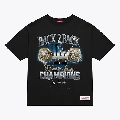 Mitchell  Ness Los Angeles Dodgers Back 2 Rings Boxy Cropped T-Shirt