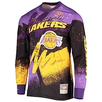 Mitchell  Ness Los Angeles Lakers Hardwood Classics Hyper Hoops Moto Sublimated Long Sleeve T-Shirt
