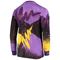 Mitchell  Ness Los Angeles Lakers Hardwood Classics Hyper Hoops Moto Sublimated Long Sleeve T-Shirt