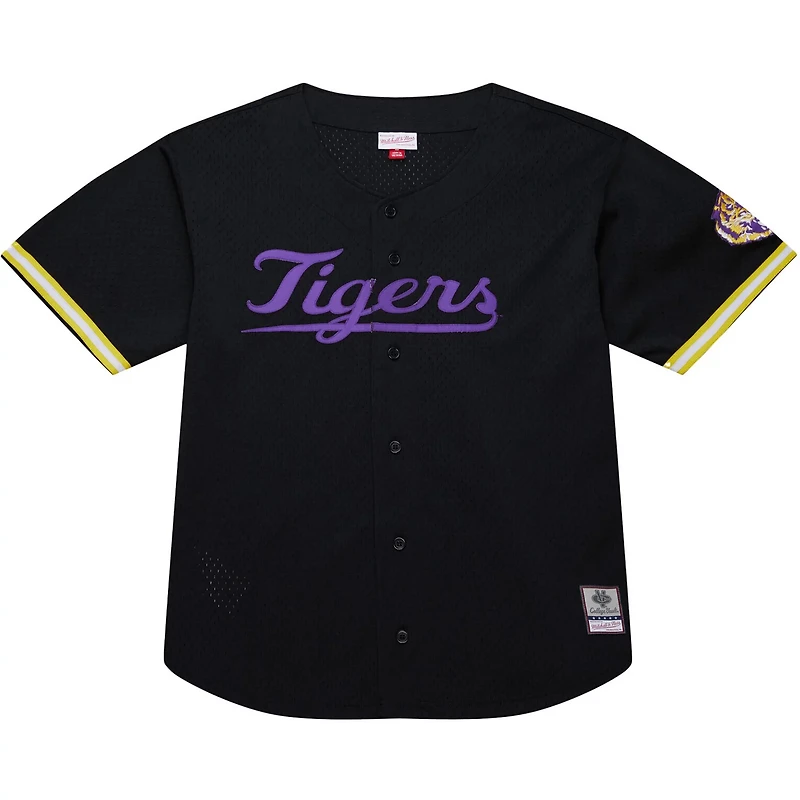 Mitchell Ness LSU Tigers On The Clock Full-Button Fashion Jersey