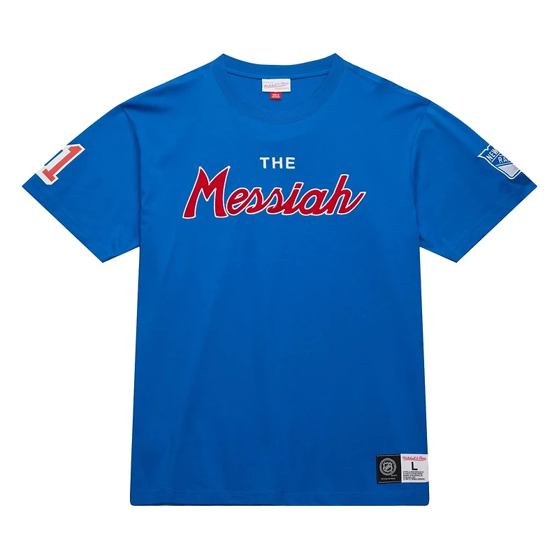 Mitchell  Ness Mark Messier New York Rangers Premium Nickname Vintage Logo T-Shirt