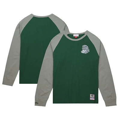 Mitchell  Ness Michigan State Spartans Legendary Slub Raglan Long Sleeve T-Shirt