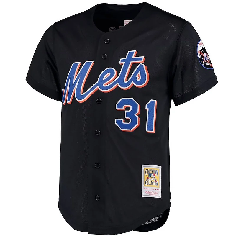 Mitchell Ness Mike Piazza New York Mets Big Tall Cooperstown Collection Mesh Button-Up Jersey