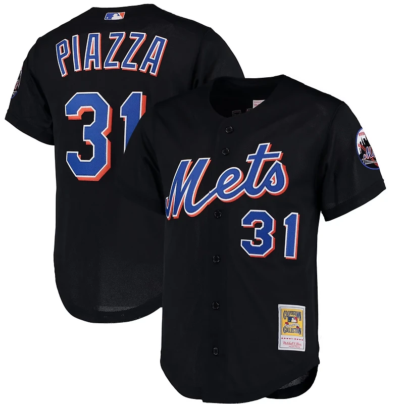 Mitchell Ness Mike Piazza New York Mets Cooperstown Collection Mesh Batting Practice Button-Up Jersey