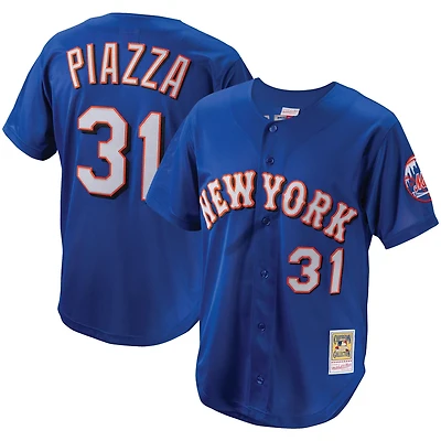 Mitchell  Ness Mike Piazza New York Mets Cooperstown Collection Mesh Batting Practice Button-Up Jersey