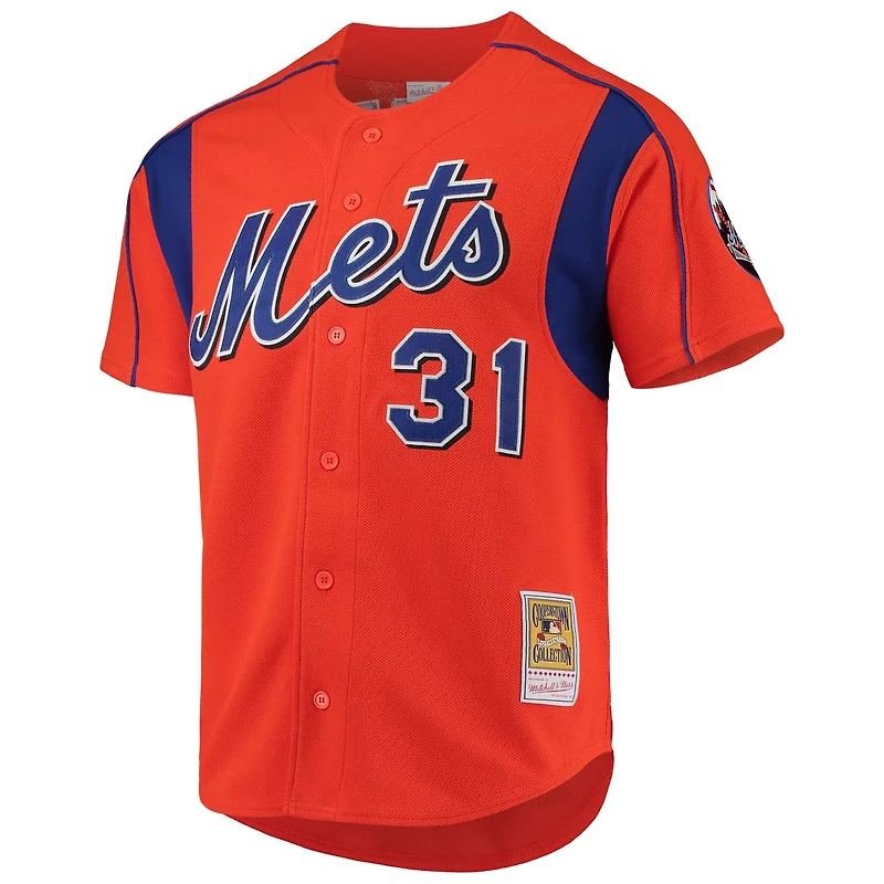 Mitchell Ness Mike Piazza New York Mets Cooperstown Collection Mesh Batting Practice Button-Up Jersey