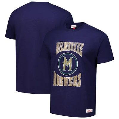 Mitchell  Ness Milwaukee Brewers Arched Logo Slub T-Shirt