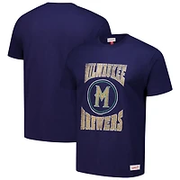 Mitchell  Ness Milwaukee Brewers Arched Logo Slub T-Shirt