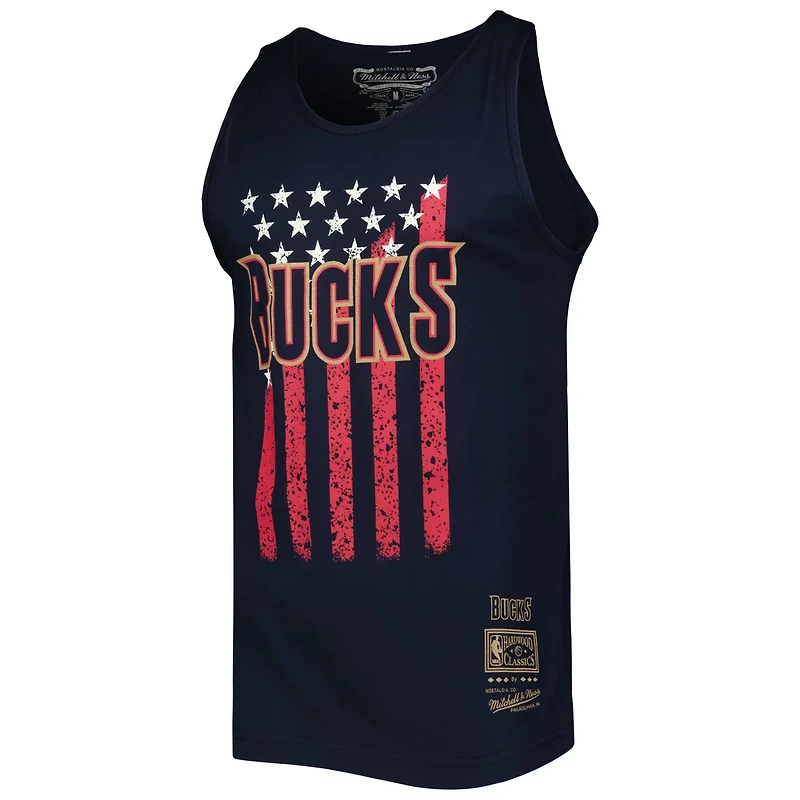 Mitchell  Ness Milwaukee Bucks Hardwood Classics Americana Stars and Stripes Tank Top