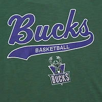 Mitchell  Ness Milwaukee Bucks Hardwood Classics Felt Applique Slub T-Shirt