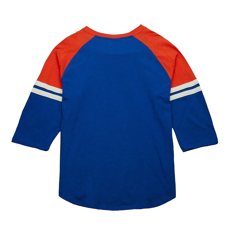 Mitchell  Ness New York Mets Cooperstown Collection Legendary Raglan Slub Henley 3 4-Sleeve T-Shirt