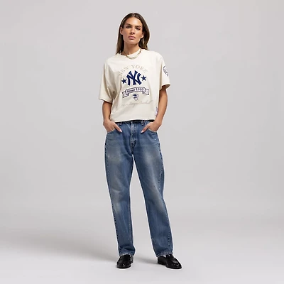 Mitchell  Ness New York Yankees Cooperstown Yacht Rock Boxy Cropped T-Shirt