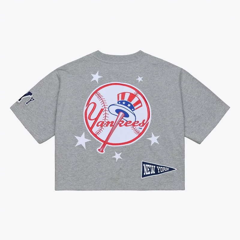 Mitchell Ness New York Yankees Pep Rally Cropped Boxy T-Shirt