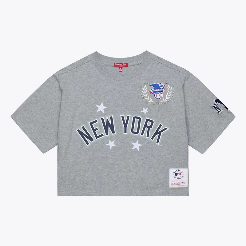 Mitchell Ness New York Yankees Pep Rally Cropped Boxy T-Shirt