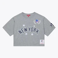 Mitchell  Ness New York Yankees Pep Rally Cropped Boxy T-Shirt