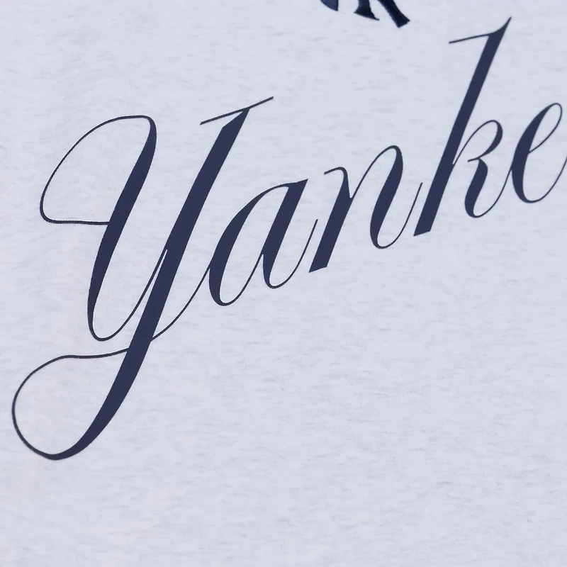 Mitchell  Ness New York Yankees Script Cropped Boxy T-Shirt