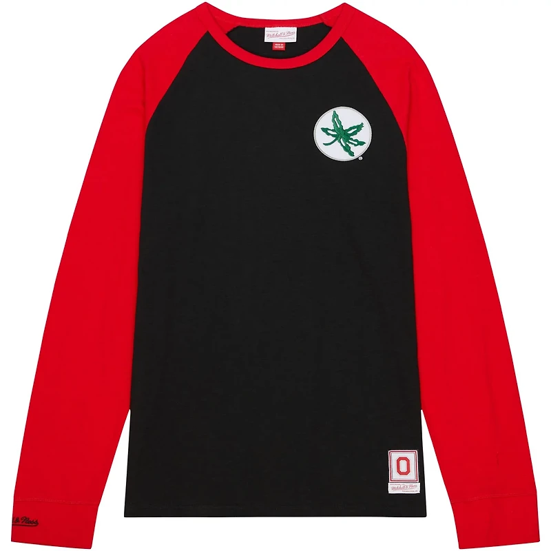 Mitchell  Ness Ohio State Buckeyes Legendary Slub Raglan Long Sleeve T-Shirt