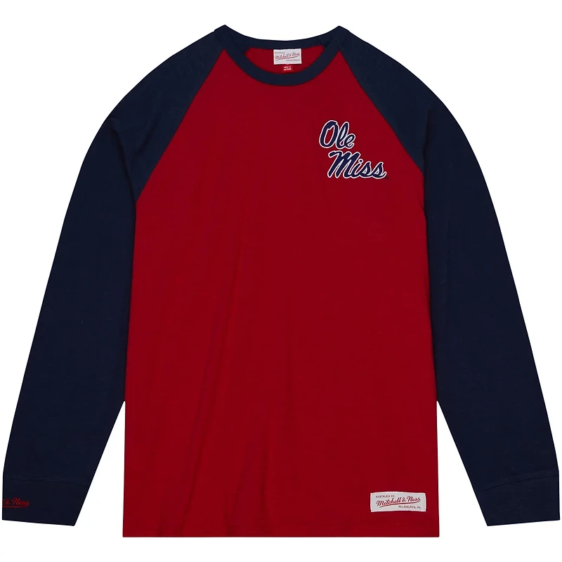 Mitchell  Ness Ole Miss Rebels Legendary Slub Raglan Long Sleeve T-Shirt