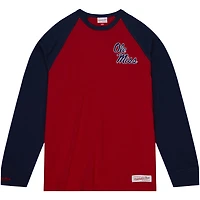 Mitchell  Ness Ole Miss Rebels Legendary Slub Raglan Long Sleeve T-Shirt