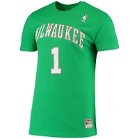 Mitchell  Ness Oscar Robertson Milwaukee Bucks Hardwood Classics Stitch Name Number T-Shirt