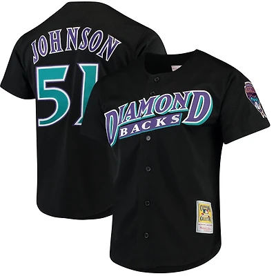 Mitchell  Ness Randy Johnson Arizona Diamondbacks Cooperstown Collection Mesh Batting Practice Button-Up Jersey