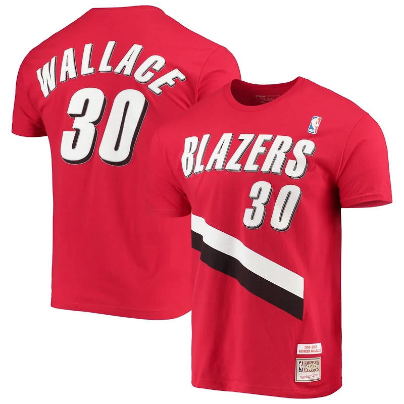 Mitchell  Ness Rasheed Wallace Portland Trail Blazers Hardwood Classics Player Name  Number T-Shirt