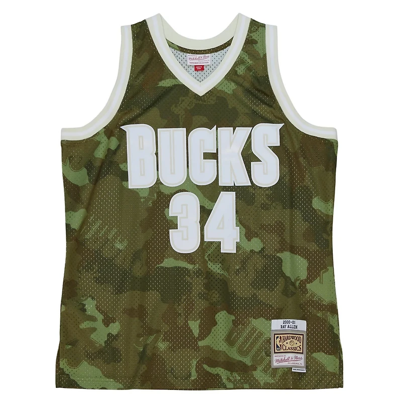 Mitchell Ness Ray Allen Milwaukee Bucks Hardwood Classics 2000 01 Ghost Swingman Jersey