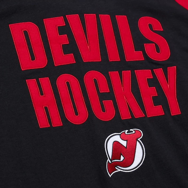 Mitchell  Ness Red New Jersey Devils Legendary Slub Raglan Long Sleeve T-Shirt