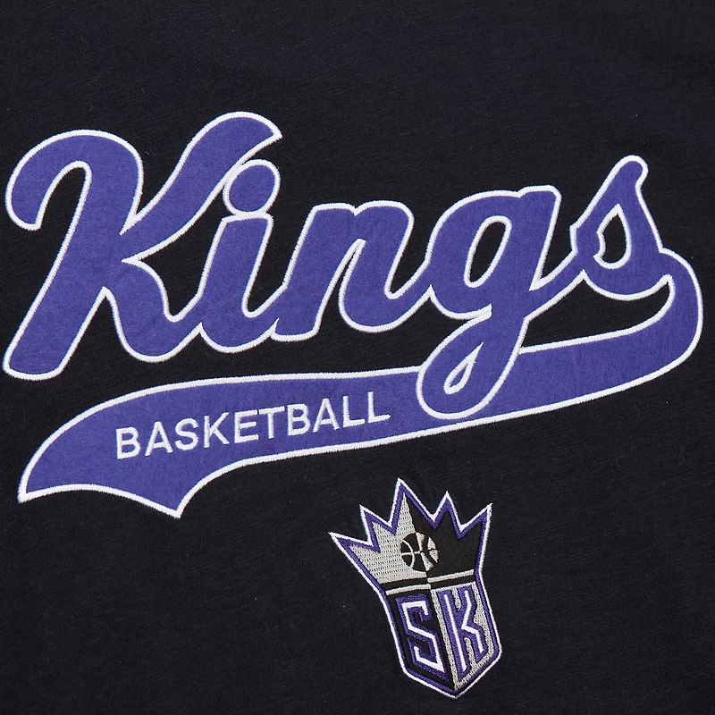 Mitchell  Ness Sacramento Kings Hardwood Classics Felt Applique Slub T-Shirt