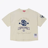 Mitchell  Ness San Diego Padres Cooperstown Yacht Rock Boxy Cropped T-Shirt