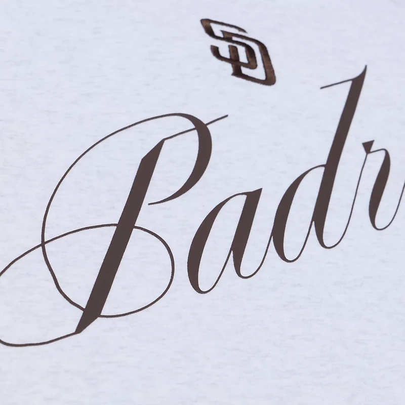 Mitchell Ness San Diego Padres Script Cropped Boxy T-Shirt