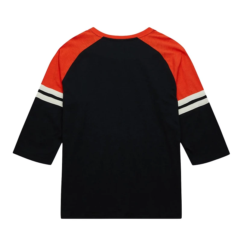Mitchell Ness San Francisco Giants Cooperstown Collection Legendary Raglan Slub Henley 3/4-Sleeve T-Shirt