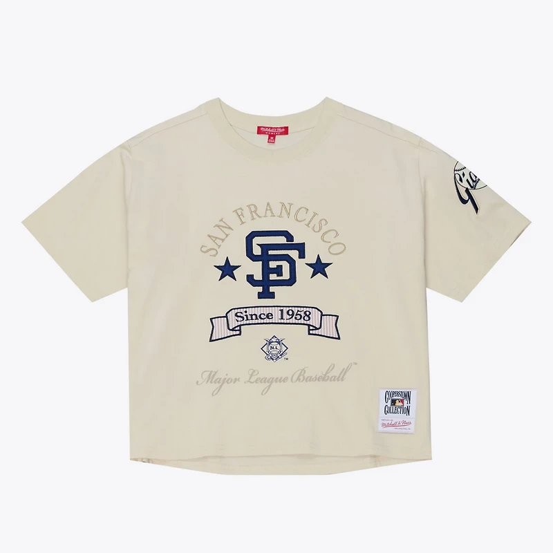 Mitchell  Ness San Francisco Giants Cooperstown Yacht Rock Boxy Cropped T-Shirt