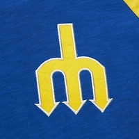 Mitchell  Ness Seattle Mariners Cooperstown Collection Legendary Raglan Slub Henley 3 4-Sleeve T-Shirt