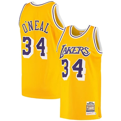 Mitchell  Ness Shaquille O'Neal Los Angeles Lakers 1996 97 Hardwood Classics Authentic Jersey