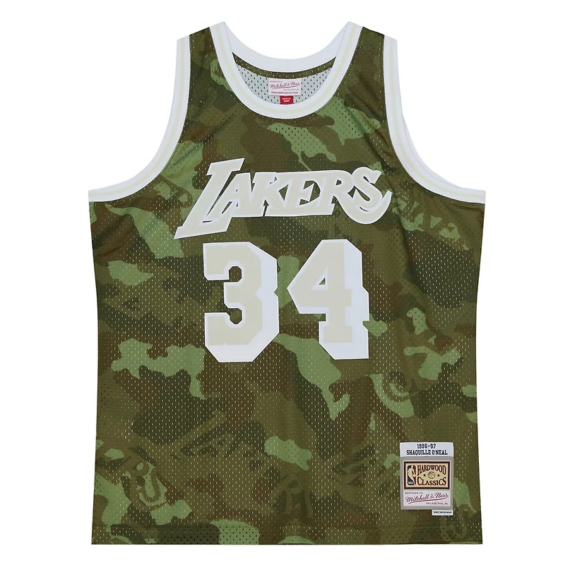 Mitchell  Ness Shaquille O'Neal Los Angeles Lakers Hardwood Classics 1996 97 Ghost Swingman Jersey