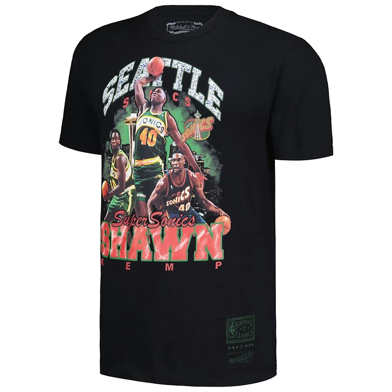 Mitchell Ness Shawn Kemp Seattle SuperSonics Hardwood Classics Bling Concert Player T-Shirt