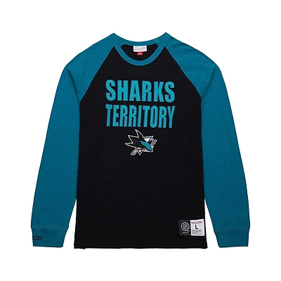 Mitchell  Ness Teal San Jose Sharks Legendary Slub Raglan Long Sleeve T-Shirt