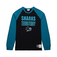 Mitchell  Ness Teal San Jose Sharks Legendary Slub Raglan Long Sleeve T-Shirt