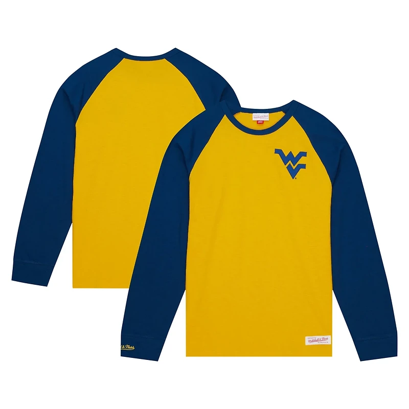 Mitchell  Ness West Virginia Mountaineers Legendary Slub Raglan Long Sleeve T-Shirt